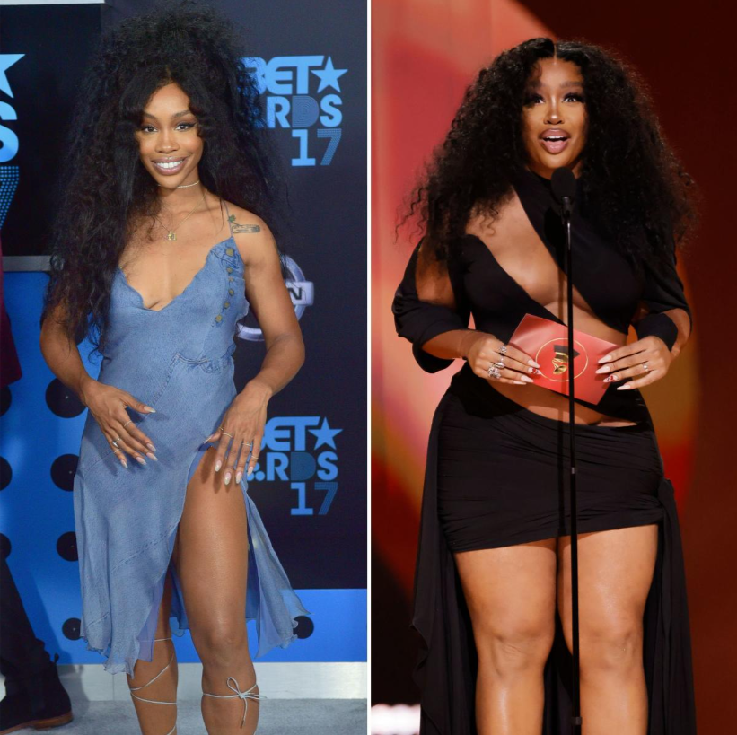 Фото: SZA до и после похудения