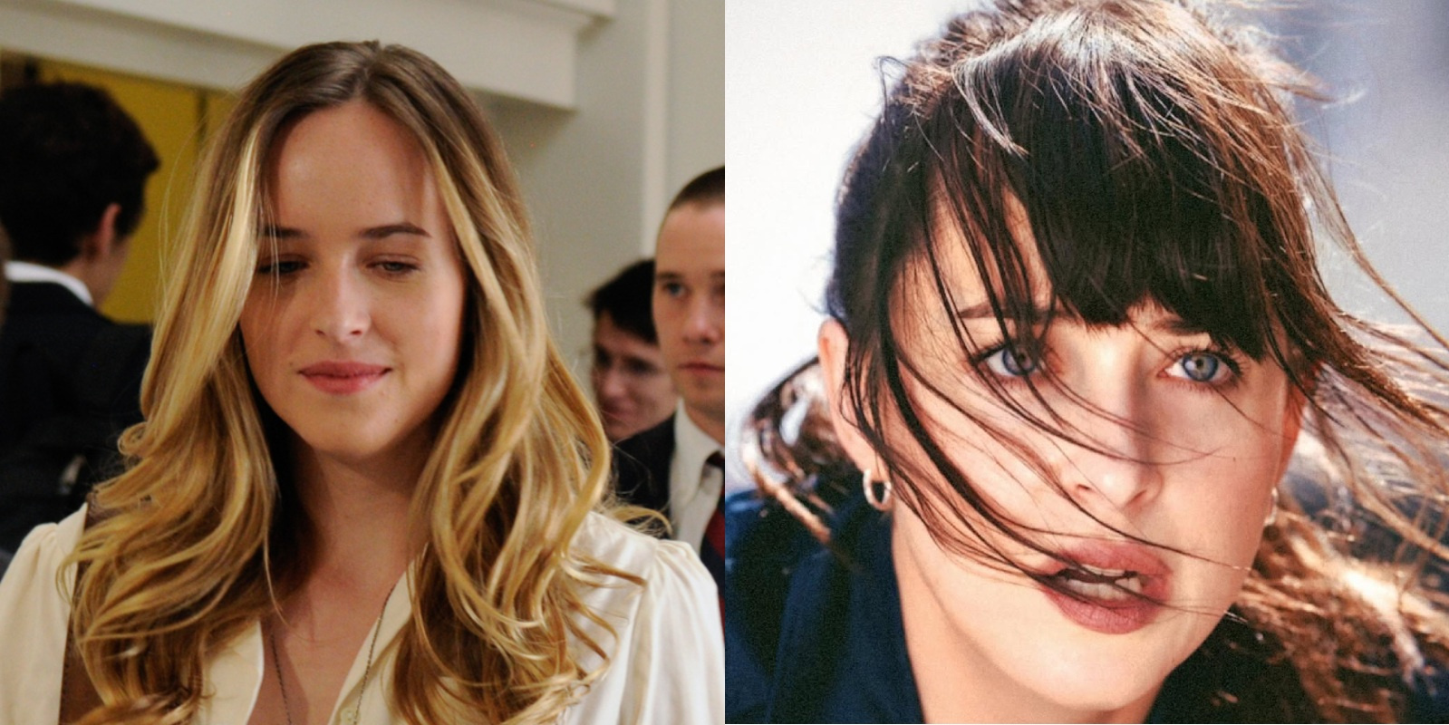 Дакота Джонсон в фильме «Козы» (2012) и в «Мадам Паутине» (2024)