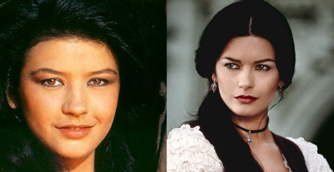 Кэтрин Зета-Джонс в фильмах «Тысяча и одна ночь» (1990) и «Маска Зорро» (1998)