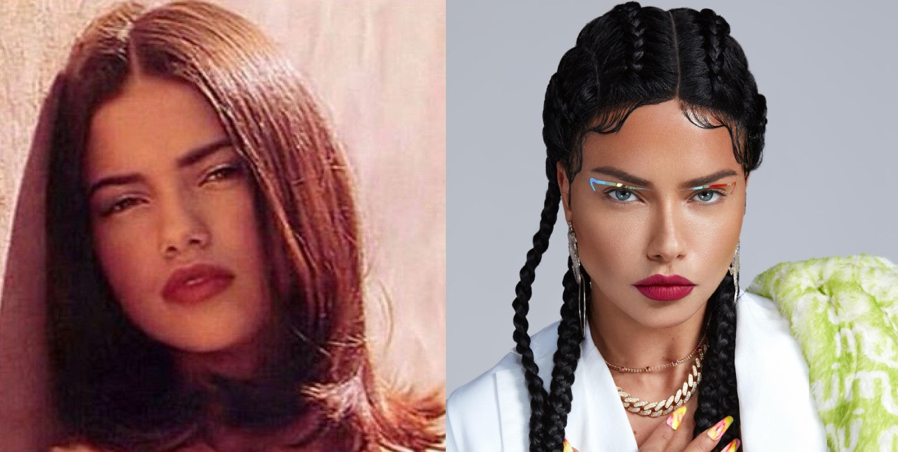 Адриана Лима в конце 1990-х и в 2021 году